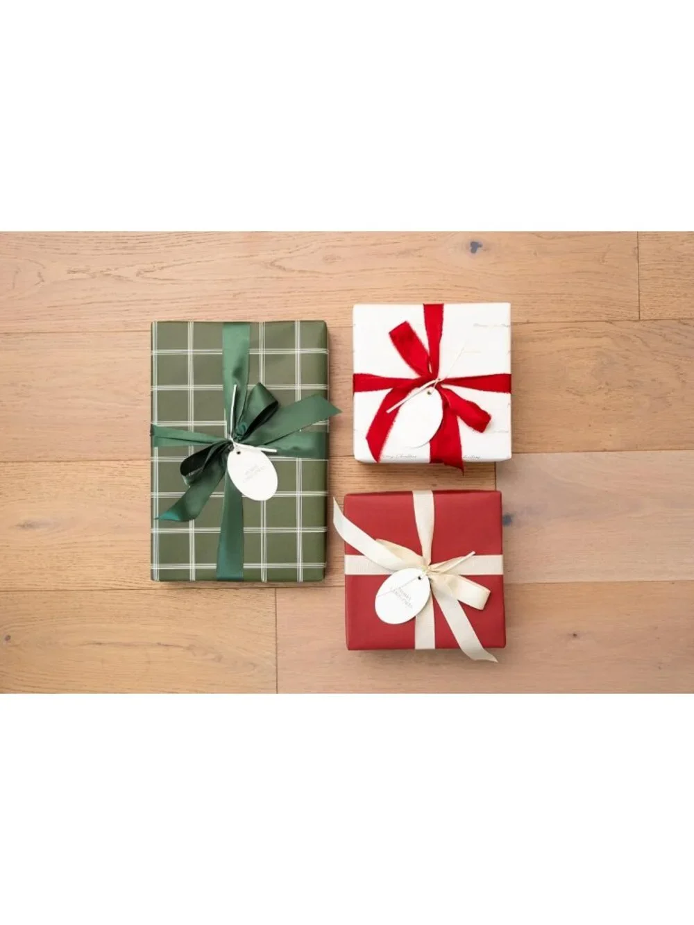 Premium Matte Christmas Wrapping Paper Roll, Gold-Foil Plaid Design, 30